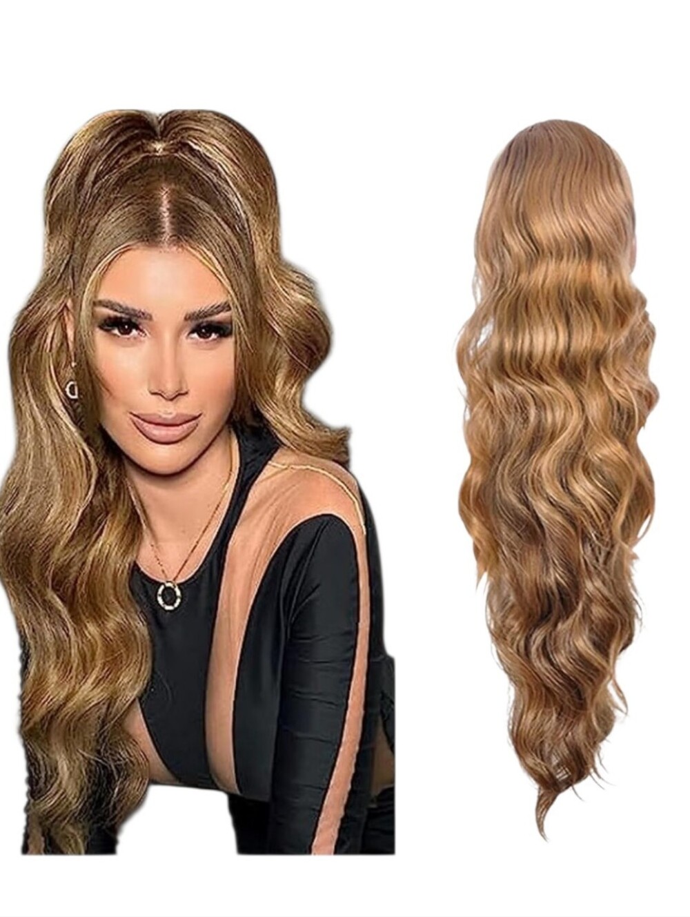 Ponytail Extension 24 Inch Long Body Wave Ponytail hair Extension